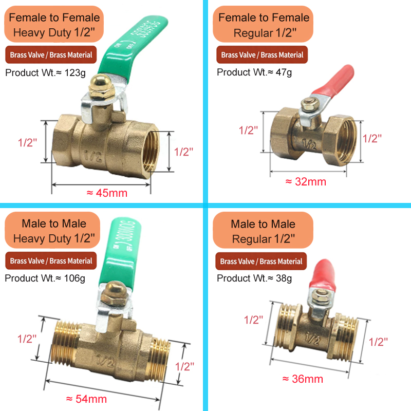 1/8' 1/4' 3/8' 1/2' صمام كروي  - مراجعة Compression Fitting Brass وسعره
